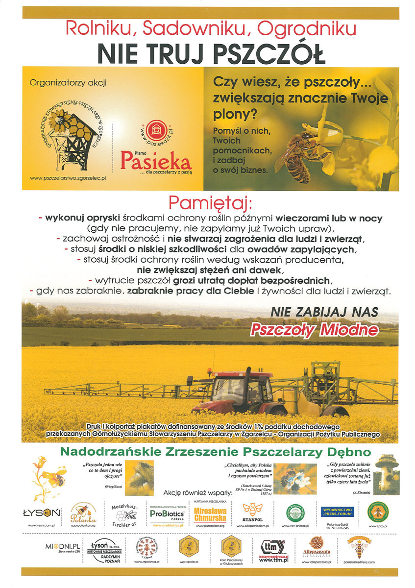 Zagrożenie dla pszczół podczas prowadzenia oprysków